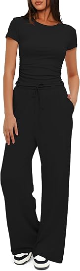 Ruched Short-Sleeve Lounge Set