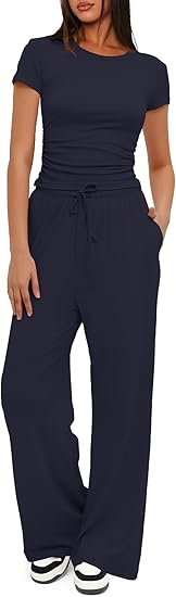 Ruched Short-Sleeve Lounge Set