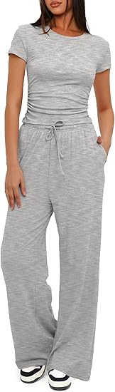 Ruched Short-Sleeve Lounge Set