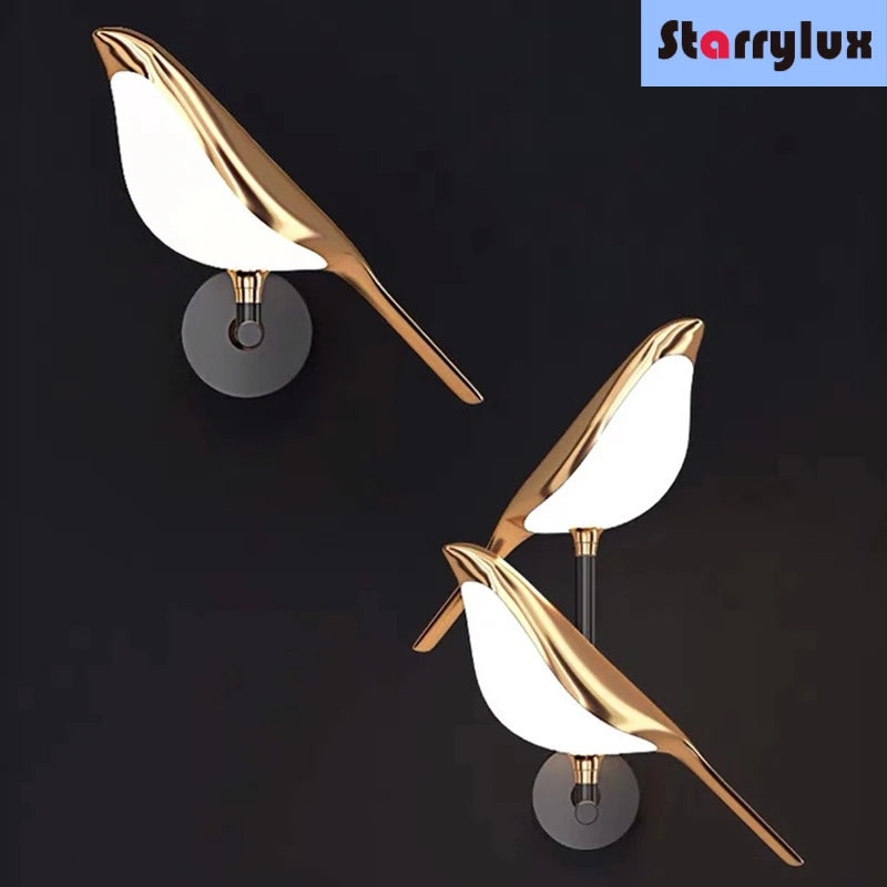 Magpie Wall Light Modern Minimalist Living Room LED Sconce Chinese Lucky Bedroom Hotel Decor