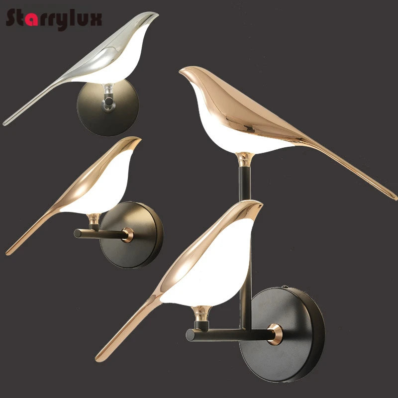 Magpie Wall Light Modern Minimalist Living Room LED Sconce Chinese Lucky Bedroom Hotel Decor